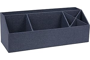 Bigso Box of Sweden ELISA Organizer na biurko z 4 przegródkami – system porządkowania karteczek, spinaczy biurowych, długopisów itd. – skrzynka do sortowania z płyty pilśniowej i papieru, niebieski