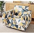 Lukzer 1 Seater Prism Yellow Universal Sofa Cover | 360° Fully Covered Anti-Slip Washable Couch Cover Protecter | 140 GSM Stretch Fit Polyester + Spandex Slipcover (90-140cm/SC-047-01)