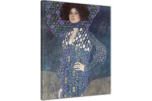 Bilderdepot24 Bild auf Leinwand | Gustav Klimt Porträt der Emilie Flöge in 60x80 cm als Wandbild | Wand-deko Dekoration Wohnung alte Meister | 180953-60x80