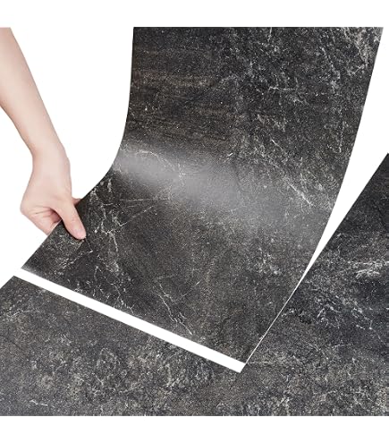 Adesivi Per Piastrelle Cucina Piastrelle Adesive VEELIKE Effetto Marmo Giallo - 24 Pezzi 30x30cm, Per Cucina E Bagno Piastrelle Adesive 30x30cm 24 Pezzi Veelike - 4