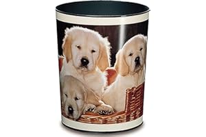 Läufer 26663, cestino per la carta con motivo cane colorato, 13 litri, perfetto per la cameretta dei bambini, rotondo Cani Canino