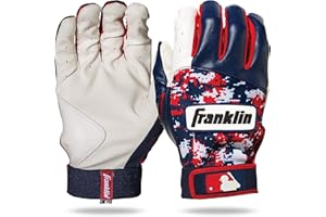 Franklin Sports MLB Digitek Gants de Batteur de Baseball – Blanc/Bleu Marine/Rouge Digi – Adulte L