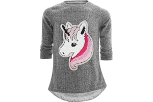 UNBEKANNT Einhorn Unicorn Pferd Mädchen Kinder Sweatshirt Pullover Wendepailletten Glitzer Bluse Langshirt Pulli