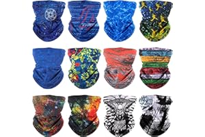 MOONSING Wielofunkcyjna bandana, 12 szt. elastycznych opasek na głowę, sportowy szalik do włosów balaclava maska przeciwwiatrowa dowód UV rezydencja do jogi, kolarstwo piesze wycieczki