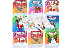 JOYIN 24 Pcs Christmas Coloring Book Bulk for Kids Mini Christmas Coloring Books in 6 Covers Great Gift Girls and Boys, Holiday Presents and Party Favors