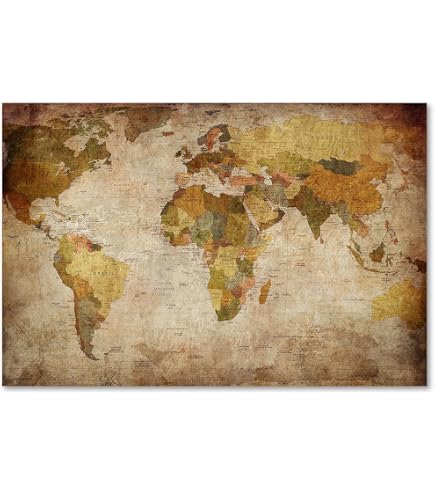 Carte Du Monde Maps International - Poster Plastifié 119x84cm