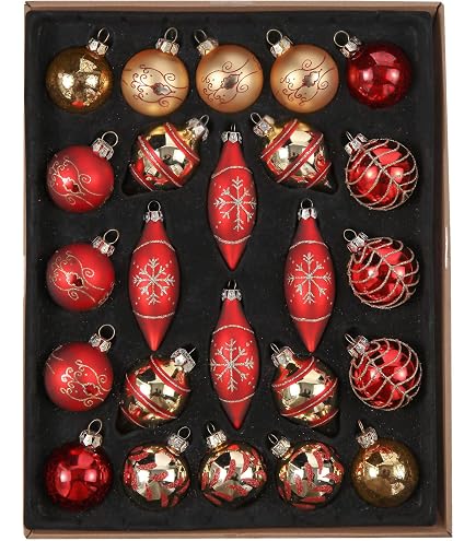 Beardaments Bart-Weihnachtskugeln – 12 Stück Set In Rot, Grün, Gold, Silber Mit Mini-Clips