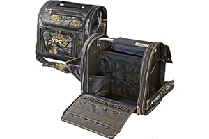 YPC Outdoor & Werkzeugtasche XL - Tragbare Aufbewahrungstasche mit Karabinerhaken, Wasserfest, Reißfest, Stabiler Metallgriff & Schultergurt mit Polsterung, Camouflage, 37x36x27cm – 20 kg Tragkraft