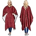 Sherpa Poncho Blanket Super Soft Comfy Plush Wearable Fleece Blanket for Adult Women Men Kids Throw Wrap Cover Indoors or Outdoors, 200 x 140 cm
