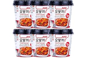 VMART Young Poong Yopokki Sweet & Spicy Tteokbokki Cup 140g I Korean Topokki Instant Retort Rice Cake Snack (Pack of 6)