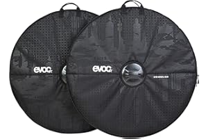 EVOC MTB WHEEL BAG for transporting wheels (2 pockets, maximum protection for wheels & surroundings, suitable for <29" wheels, reinforced axle protection, carrying handles), Black