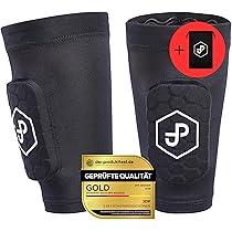 BoloShine 1 Par Mangas Espinilleras Futbol Con Espuma, Espinilleras Fútbol Calcetines Elásticas, Transpirables Para Juegos Fútbol Niños Niñas Adulto Mujer Hombre(Negro