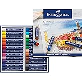 FABER-CASTELL Oil Pastels Set, 24 Permanent Pastels | Vivid colors, great covering power and creamy application for creative