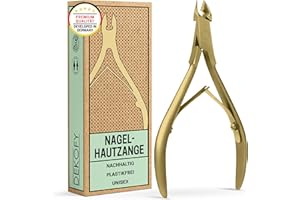 DEKOFY Gold Cuticle Nippers, Extra Sharp Cuticle Cutter with Precise Cut, for Painless Cuticle Removal on Fingers and Toes, Cuticle Scissors, Cuticle Remover