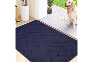 FCSDETAIL Dirt Trapper Indoor Door Mat 50 x 80 cm, Machine Washable Entrance Rug, Dog Doormat, Non-slip Inside Floor Mat for Entryway, Muddy Shoes & Paws