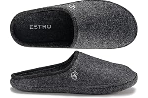 ESTRO Ciepłe Kapcie Filcowe Męskie - Kapcie Męskie z Filcu Pantofle z Filcową Podeszwą WOLLFILZ