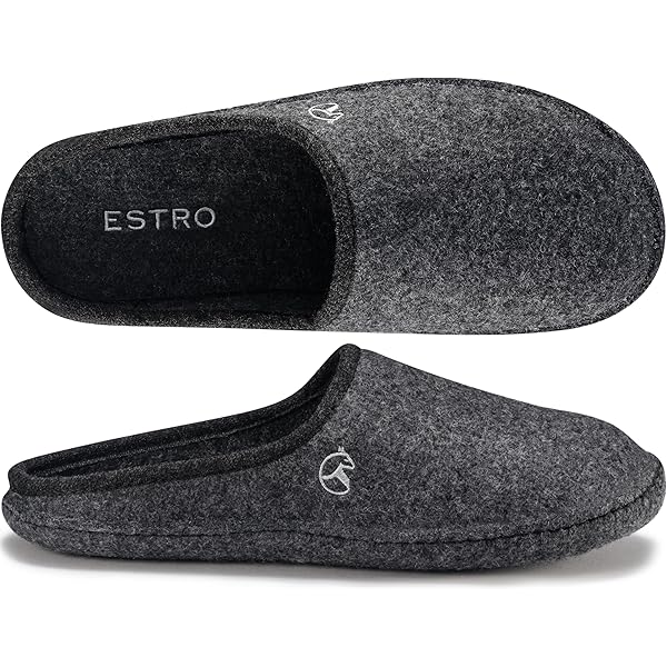 Pantoffelmann Walk vilten pantoffels met vilten zool antraciet I Comfortabele pantoffels dames & heren in maat 48 I Warme, ademende sloffen vilt I Pantoffels met vilten zool