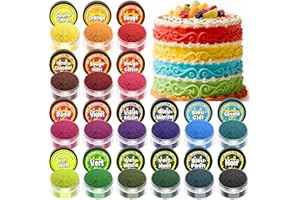 GIKIKOKO Colorant Alimentaire Poudre - 18 Couleurs Vibrantes Colorants Alimentaires pour Gâteau, Concentré Vegan Poudre Alimentaire pour Macarons, Glaçage, Cuisson, Biscuits - 2 g
