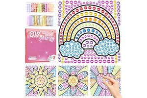 MXJSUA Suncatcher Craft Kits, DIY Window Gem Art Kits, 5D Diamond Painting Art Kits Sun Catcher Stickers Birthday Gifts (Flower/Love/Sun/Rainbow)