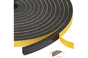 Yotache Dichtungsband Selbstklebend für Türen, Fensterdichtung10mm(B) x 6mm(D) Lärm Schalldämmung Wasserdicht Gummidichtung Abdichtungsband Schwarz (2 Rollen je 4m lang)