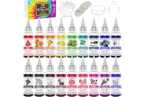 LIMINO Tie Dye Kit 18 Couleurs - Peinture Textile Permanent Vives pour Enfants et Adultes, DIY Peinture de Vêtements Tissu - Teinture Textile et Poudres Graffiti Dye pour Chemise, T-Shirts, Hoodie, Fête