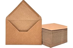 PAKNOR Lot de 100 enveloppes en papier kraft - 130 g/m² - Pour cartes de vœux, invitations, cartes d'anniversaire, fermeture humide - Rabat pointu (DIN C6 - 11,4 x 16,2 cm) (100)