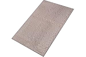 NEEZ Tappeto da Esterno Impermeabile - Antisabbia Plastica Coperta per Picnic, Mare, Campeggio, Terrazzo, Giardino e Balcone - 120x180 cm, Tappeto Bianco e Marrone