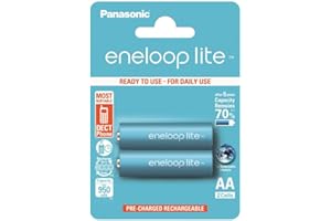 Panasonic eneloop BK-3LCCE/2BE lite | Ready-to-Use Ni-MH akumulatory, AA/Mignon, 2 sztuki w zestawie, min. 950 mAh, 3000 cykli ładowania, light blue