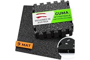 ‎BEMAXX Zestaw mat ochronnych mata fitness gumowa: puzzle ochronne na podłogę podkładowa sprzęt sportowy gimnastyczna podłogowa sportowa treningowa do jogi sali siłownia ciężary studio składana