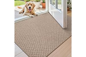 COLOR&GEOMETRY Wycieraczki do drzwi wejściowych, cienkie, antypoślizgowe, chłonne, do wczesztymy, 44 x 76 cm, khaki