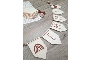 LIDAM Girlande | Wimpelkette Kinderzimmer mit Namen | Bastelset | Made in Germany | personalisiertes Kinderzimmerdeko | schöne Wanddeko Kinderzimmer, Geschenk zur Geburt, Taufe