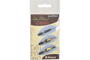 Brause 16506B - Une pochette de 3 plumes pour gauchers (Speedball 2 mm et 3 mm + Hatat)
