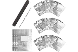 UNEEDE 300pezzi Remover Foil Wraps del Rimuovere smalto gel per Unghie, Fogli di Alluminio per Rimuovere lo Smalto, insieme a Spingi Cuticole Professionale & Lima per Unghie