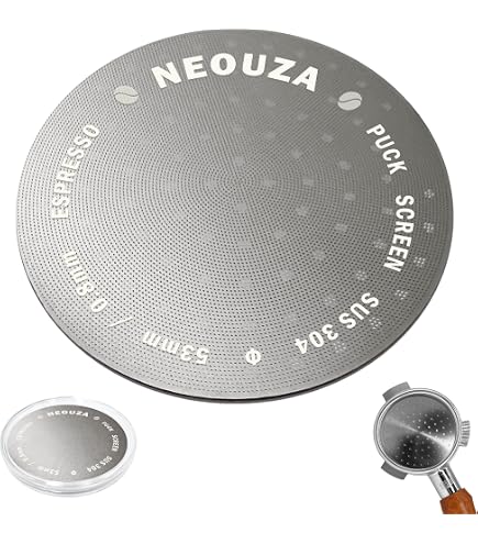 AANQQ 2-Pack 54mm Puck Screens With Walnut Stand - 316L Stainless Steel Espresso Filter For Even Extraction