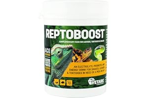 Vetark Reptoboost Power, Electrolyte & Probiotic boost for reptiles & tortoise, Supports recovery following hibernation, Easy to give, 100g powder