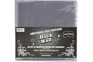 ROCK ON WALL lot de 10 pochettes rigide Gatefold transparentes pour disque vinyle 33T