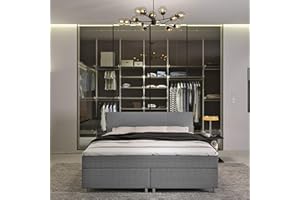 ‎INNOCENT INNOCENT® - P4 | Boxspringbett 180x200 in Grau Stoff | 2-Schicht Visco 6cm Topper | Bonell-Federkernmatratze | H2 Härtegrad | Boxspringbetten | HB00