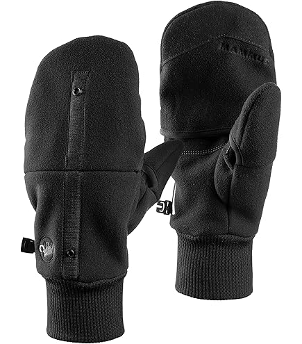 Heat 2 Vingerloze touchscreen-handschoenen en wanten combinatie, warme winterhandschoenen tegen wind en kou in de winter – sporthandschoenen, fietshandschoenen voor dames, heren – zwart, 9, medium