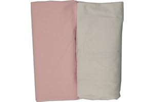 Ti TIN | Lot de 2 Draps Housses pour Lit Enfant/Bébé, 50x80 cm | Drap housse Doux, Respirant, Confortable et Réglable - 100% Coton - Sans Motif - Couleur Unie Blanc et Rose