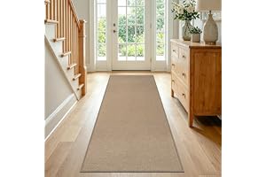 VSIWB Matta löpare hall 80 x 200 cm, jute-utseende köksmatta, tvättbar matta hall, halkfri kökslöpare, utomhusmattor för kök