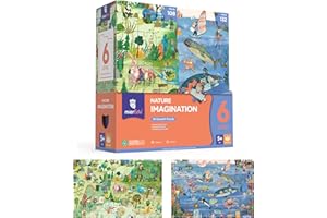 ‎MIEREDU mierEdu – Lernpuzzle Level 6 – Naturwelten I Fördert Beobachtungsgabe + Fantasie I Klassisches Kinder-Puzzle für Zuhause I Spielzeug Set mit 2 Puzzle Boxen I Puzzle ab 5 Jahre
