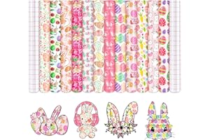 Tintnut Easter Permanent Vinyl, Pastel Permanent Adhesive Vinyl Self Adhesive Vinyl Indoor and Outdoor Vinyl for Home Decor 12 sheets 10×12inch