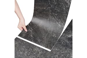 Stickyart vinylgolv självhäftande stenutseende svart marmor rulle halkfri 60 cm x 30 cm PVC golvbeläggning metervara kakel kö