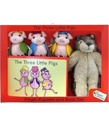 The Puppet Company – Lot De 6 Marionnettes à Doigts Comptines, Pour Enfants Dès 12 Mois – Cadeau Anniversaire Ou Baptême