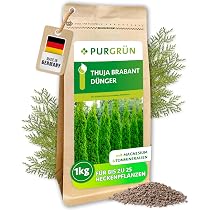 Purgrn Thuja-Brabant-Dnger 1 kg  Organisch-mineralische Rezeptur   Feinkrniges Krmelgranulat  NPK 8+4+5  Extra Magnesium fr leuchtend  grne Nadeln  Fr eine dichte Hecke : Amazon.de: Garten