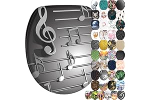 Sanilo Deska sedesowa z miękkim domykaniem, szeroki wybór nowych desek sedesowych, stabilne zawiasy, łatwy montaż (nuty muzyczne)