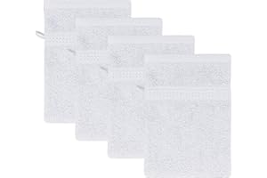 ‎CLASS HOME COLLECTION Class Home Collection Waschhandschuhe 16x21 cm | Frottee Waschlappen Set | 4er Waschhandschuh | 500 g/m² | 100% Baumwolle | Weiß