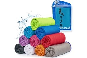 Fit-Flip Toalla de refrigeración Toallas frías de Microfibra para Deporte y Gimnasio – Airflip Cooling Towel para montañismo, Viajar, Yoga y Correr
