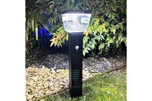 LUMIHOME Borne Led solaire LIBERTY - Détecteur de mouvements - 3 modes d'éclairages 75 à 600 lumens