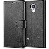Vakoo Wallet Serie Handyhülle für Samsung Galaxy S4 Hülle, Schwarz